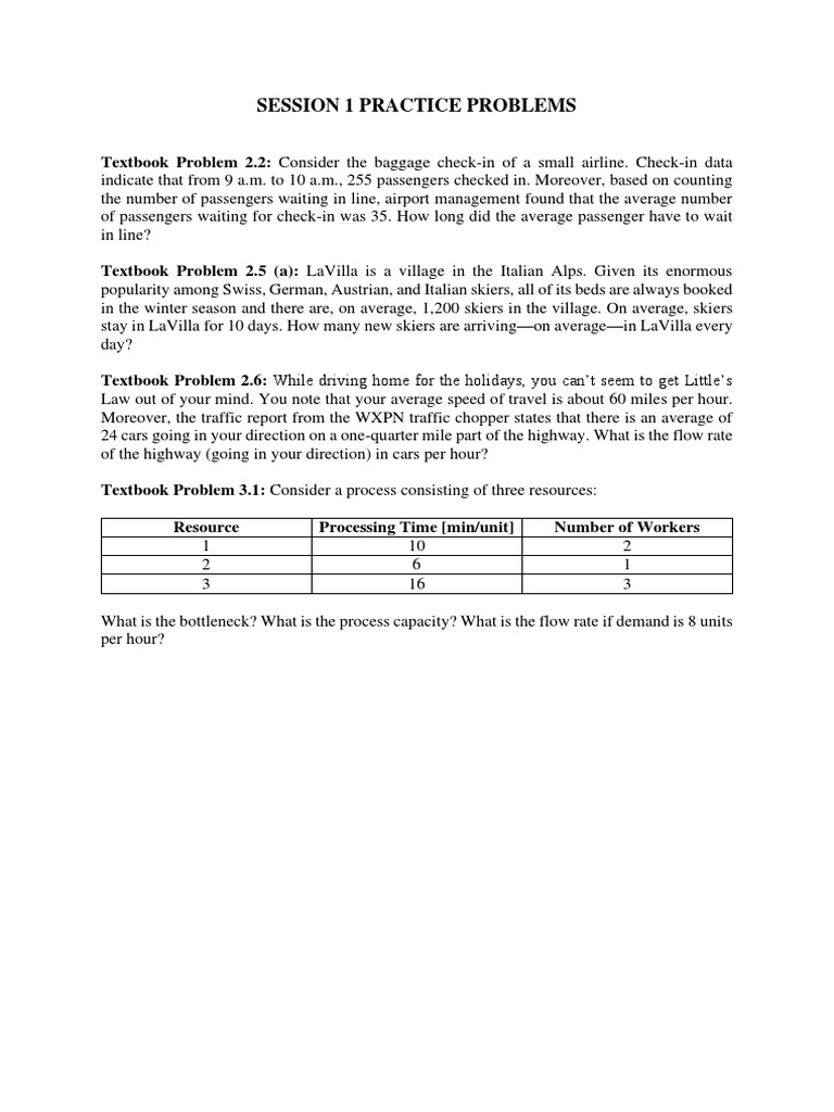 Problems Session 1 | PDF