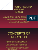 Electronic Record Keeping IMR664