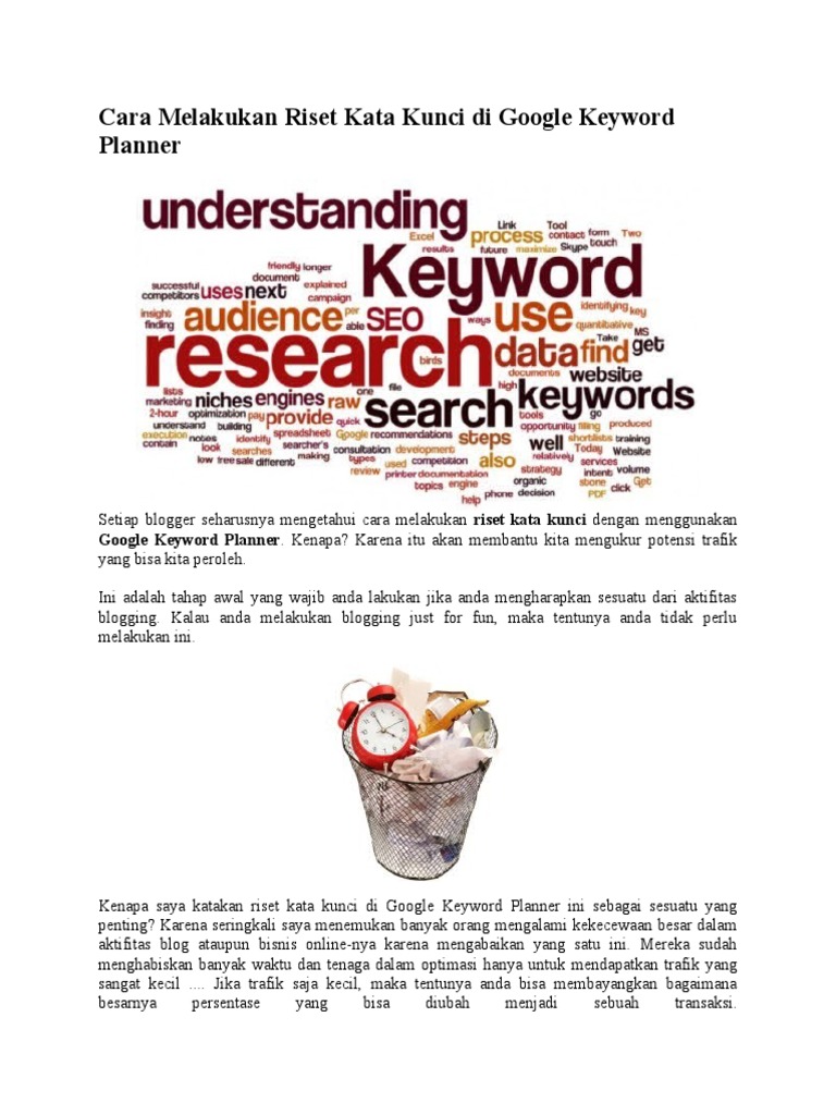 Cara Melakukan Riset Kata Kunci Di Google Keyword Planner PDF