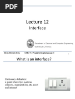 Interface: Cse215: Programming Language Ii Silvia Ahmed (Sva)