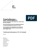 Nutritional and Allergen Information: Uk & Ireland