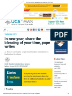In New Year, Share The Blessing of Your Time, Pope Writes: Support UCA News