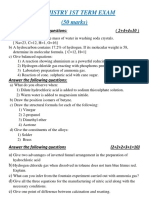 Chemistry 1ST Term Exam