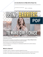 Tactics Tuesdays - How To Use Barriers To Make Girls Chase You - Girls Chase