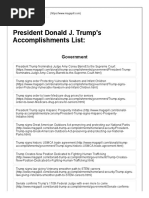 President Donald J. Trump's Accomplishment List Archive. - MAGAPILL PDF