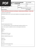 Trabalho Recuperacao Matematica 1AEM