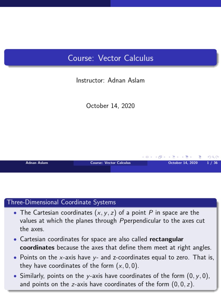 1st Week VC | PDF | Cartesian Coordinate System | Plane (Geometry)