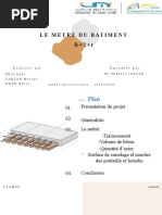 Le Metre Du Batiment R + 2 + R: Réalisée Par: Encadrée Par