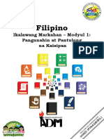 Filipino8 - q2 - Mod1 - Pangunahin at Pantulong Na Kaisipan