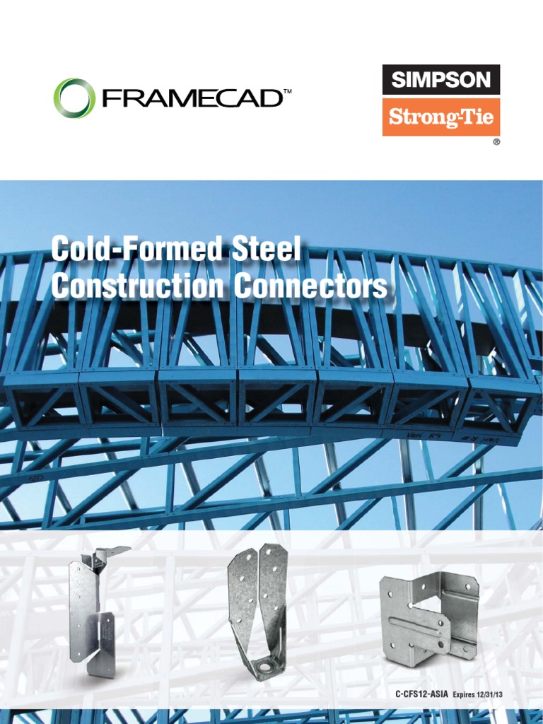 Cold-Formed Steel Construction Connectors: C-CFS12-ASIA | PDF | Screw ...