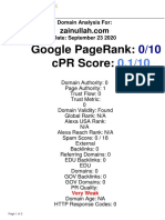 Domain Analysis Report for zainullah.com