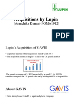 Acquisitions by Lupin: (Aranchika Kumari-PGMA1912)