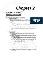 Manager or Leader?: Chapter Outline