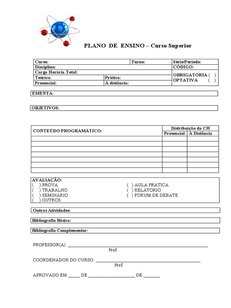 Modelo de Plano de Ensino Superior | PDF | Carreira e Crescimento ...