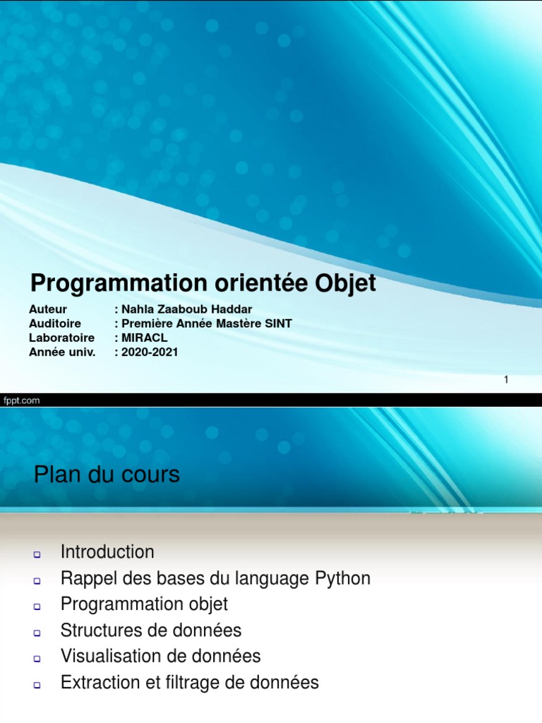 Introduction à la Programmation Objet en Python | PDF | Structure de ...