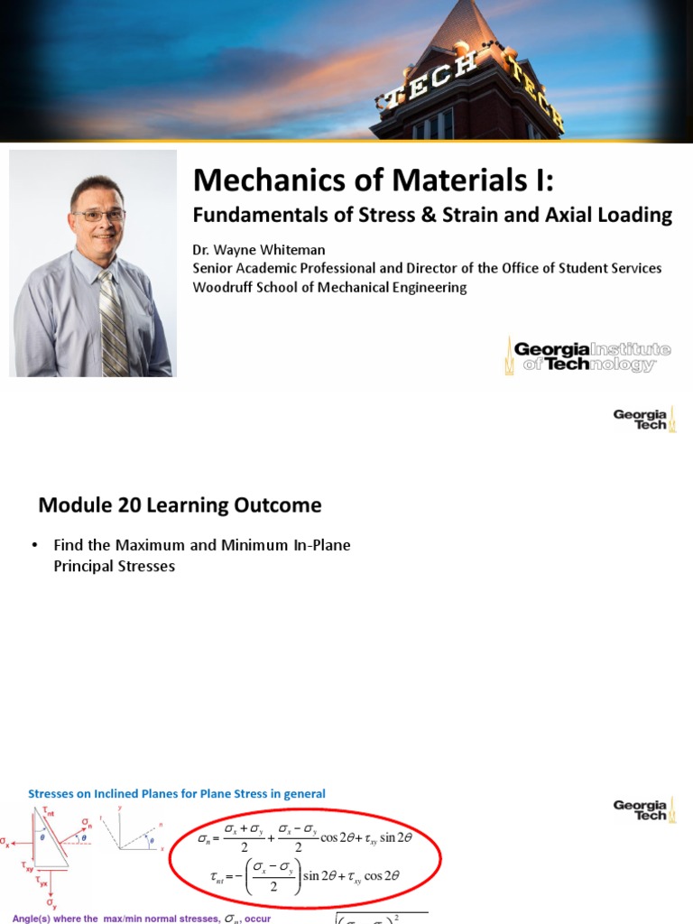In-Plane Principal Stress Analysis | PDF | Stress (Mechanics ...