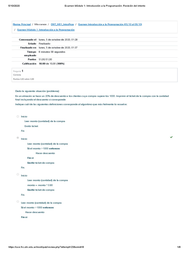 Examen Introducción a la Programación | PDF | Objeto (informática ...
