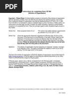 Filing Template - Articles of Organization For LLC (CD 030)