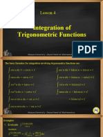 Lesson 4 Integration of Trigonometric Functions