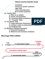 Requirements of Translation & Genetic Code