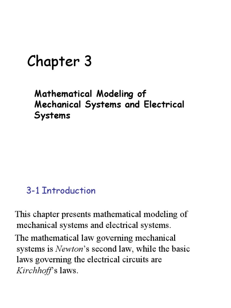 Mathematical Modeling of Mechanical Systems | PDF | Electric Motor ...