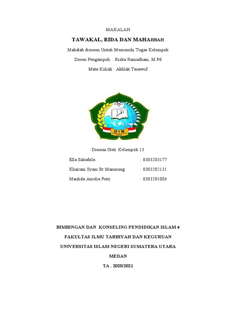 Makalah Tawakal dalam Tasawuf PDF