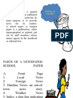 Newspaper Parts and Terms Guide