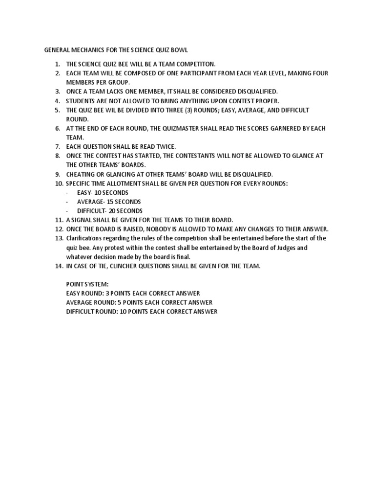 General Mechanics For The Science Quiz Bowl PDF