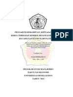 Pengaruh Kemampuan, Kepuasan, Dan Disiplin Kerja Terhadap Kinerja Pegawai Di Lingkungan Kecamatan Kayen Kabupaten Pati