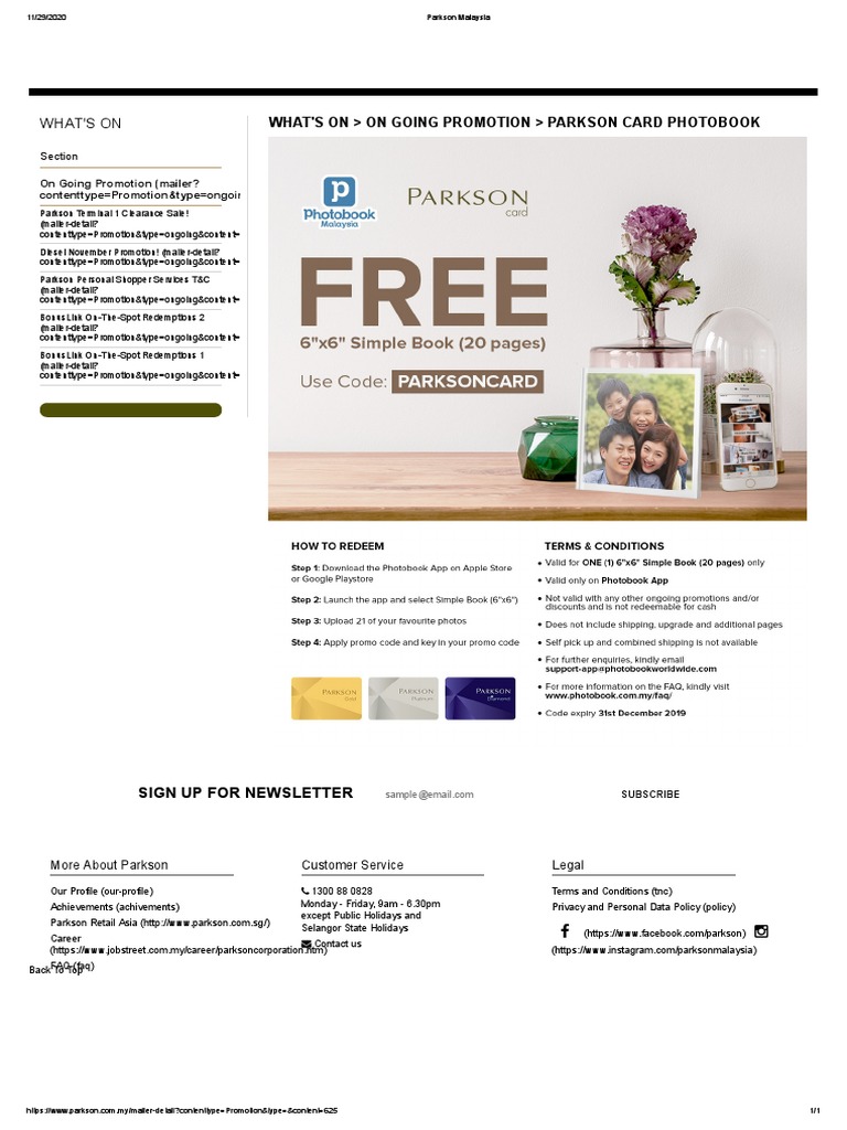 Parkson Malaysia Ongoing Promotions | PDF