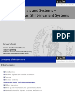 Advanced Signals and Systems - Idealized Linear, Shift-Invariant Systems