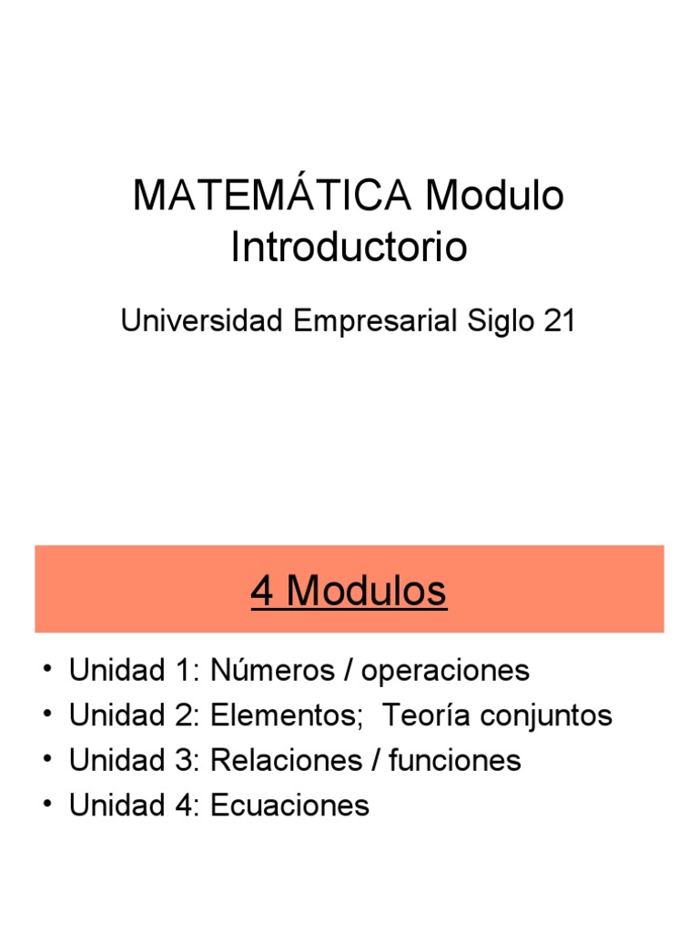 Modulo 1 - MATEMÁTICA Modulo Introductorio | PDF | Exponenciación ...