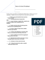 Parts of A Book Worksheet 1