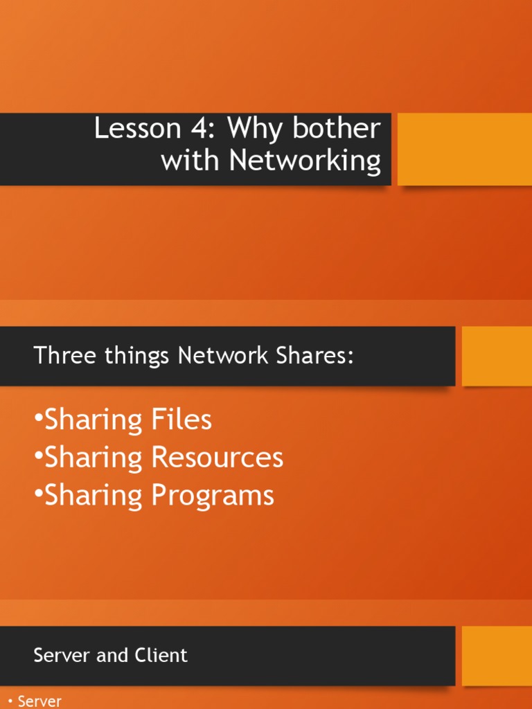 Lesson 4 Why Bother With Networking PDF Server