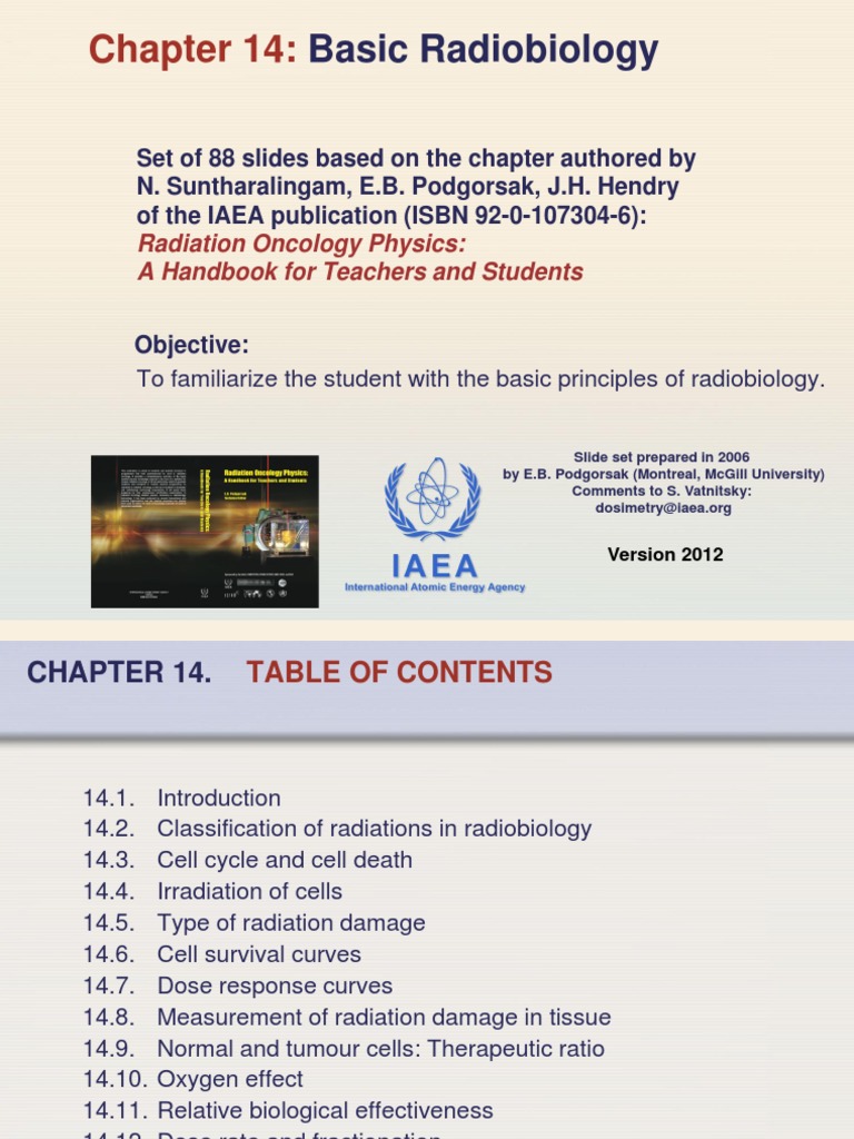 Chapter 14 Basic Radiobiology PDF | PDF | Radiation Therapy | Ionizing ...