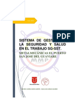 Runillanos C-Sao 0168 Seminario de Gestion de La Seguridad y Salud en El Trabajo SG-SST Metalmecanicas El Puerto PDF