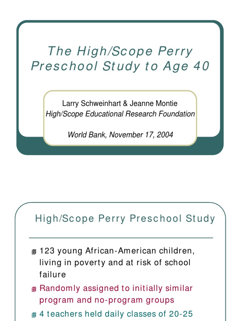 Impact of Perry Preschool Study at 40 | PDF | Preschool | Human Nature