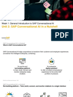 Unit 2: SAP Conversational AI in A Nutshell