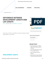 Difference Between Development Length and Lap Length