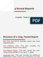 Long Formal Reports: Chapter: Twelve