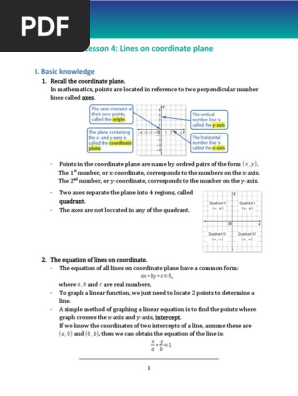 L4 - lines on coordinate plane