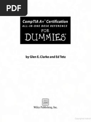 Comptia A Certification All In One Desk Reference For Dummies By