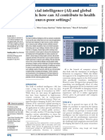 Artificial Intelligence (AI) and Global Health: How Can AI Contribute To Health in Resource-Poor Settings?