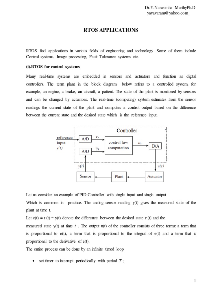 Rtos Applications: (I) .RTOS For Control Systems | PDF | Voice Over Ip ...
