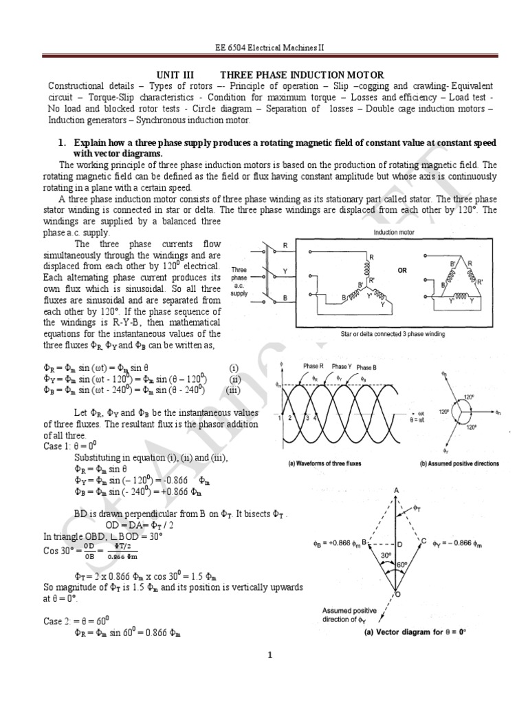 Three Phase Induction Motor Overview | PDF | Electric Motor | Electric ...