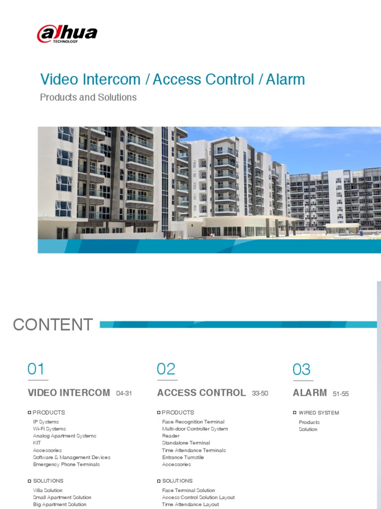 Video Intercom / Access Control / Alarm: Products and Solutions | PDF ...