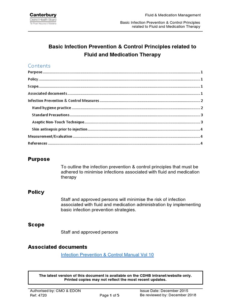 Infection Control in Medication Therapy | PDF | Hand Washing | Hygiene