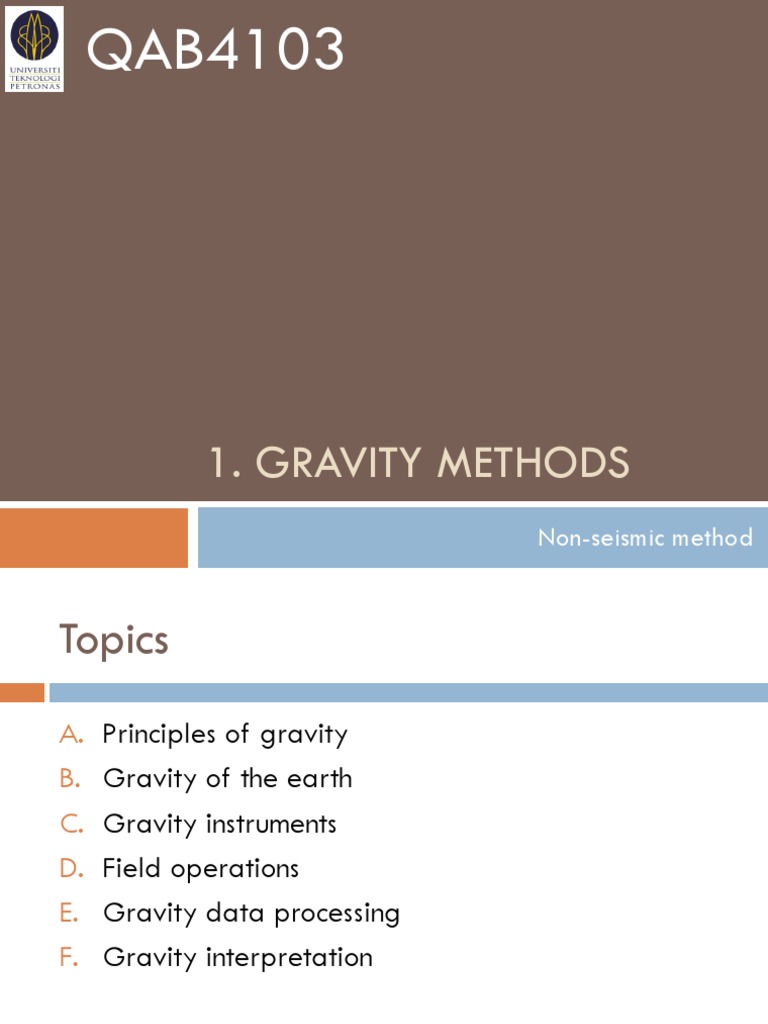 Gravity Survey Methods Explained | PDF | Newton's Law Of Universal ...