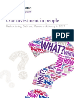 Our Investment in People: Restructuring, Debt and Pensions Advisory in 2017