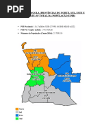 Mapa de Angola e Produto Interno Bruto de Cada Província 